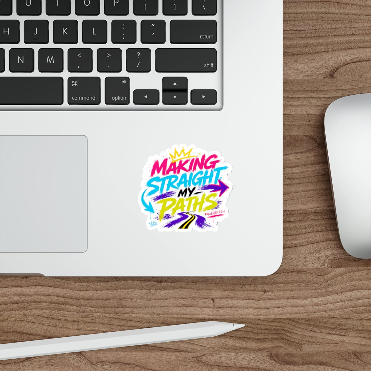 Making Straight My Paths Christian Sticker | Proverbs 3:5-6 Bible Verse Sticker | Faith-Based Laptop Sticker | Christian Water Bottle Decal | Scripture Sticker