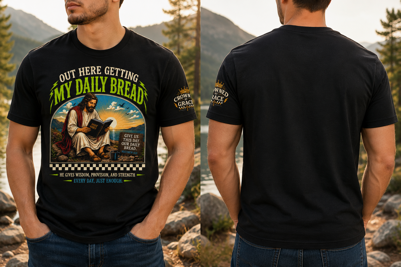 My Daily Bread Christian Shirt | Matthew 6:11 Faith Tee | Crowned by Grace