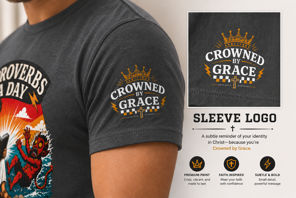A Proverbs A Day Keeps The Devil Away Shirt | Christian Graphic Tee | Faith Based Streetwear | Proverbs 4:7 Tee | Crowned By Grace