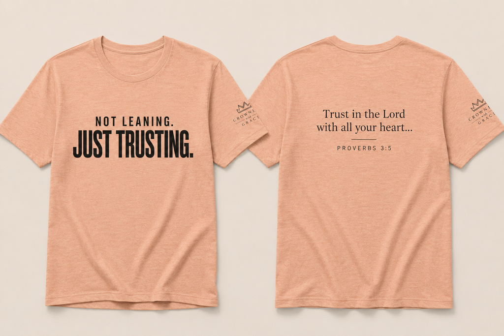Christian Shirt Not Leaning Just Trusting Tee, Proverbs 3:5 Shirt, Faith Based Apparel, Trust God Shirt, Minimalist Christian Tee