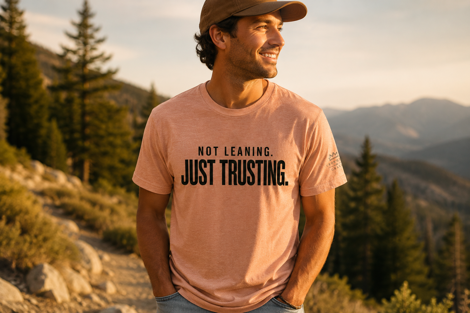 Christian Shirt Not Leaning Just Trusting Tee, Proverbs 3:5 Shirt, Faith Based Apparel, Trust God Shirt, Minimalist Christian Tee