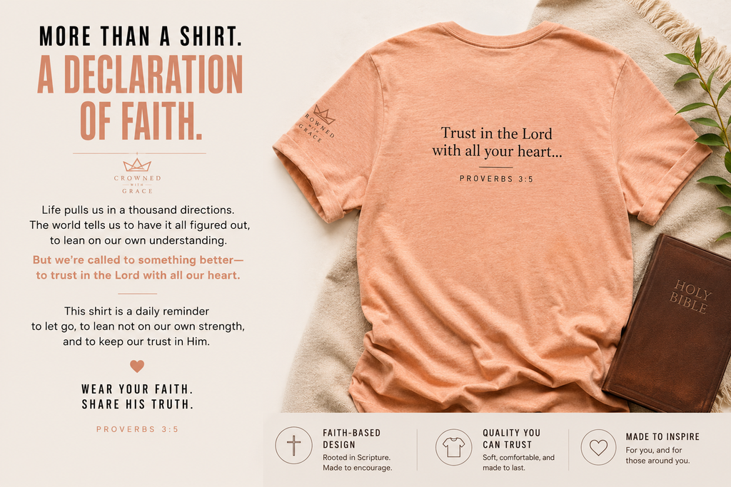 Christian Shirt Not Leaning Just Trusting Tee, Proverbs 3:5 Shirt, Faith Based Apparel, Trust God Shirt, Minimalist Christian Tee