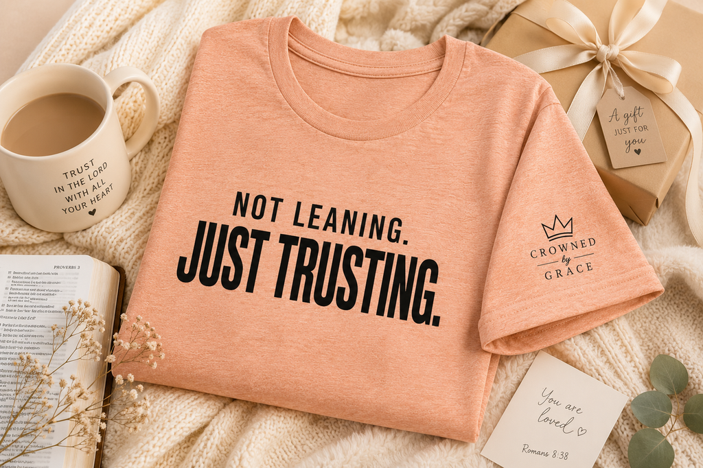 Christian Shirt Not Leaning Just Trusting Tee, Proverbs 3:5 Shirt, Faith Based Apparel, Trust God Shirt, Minimalist Christian Tee