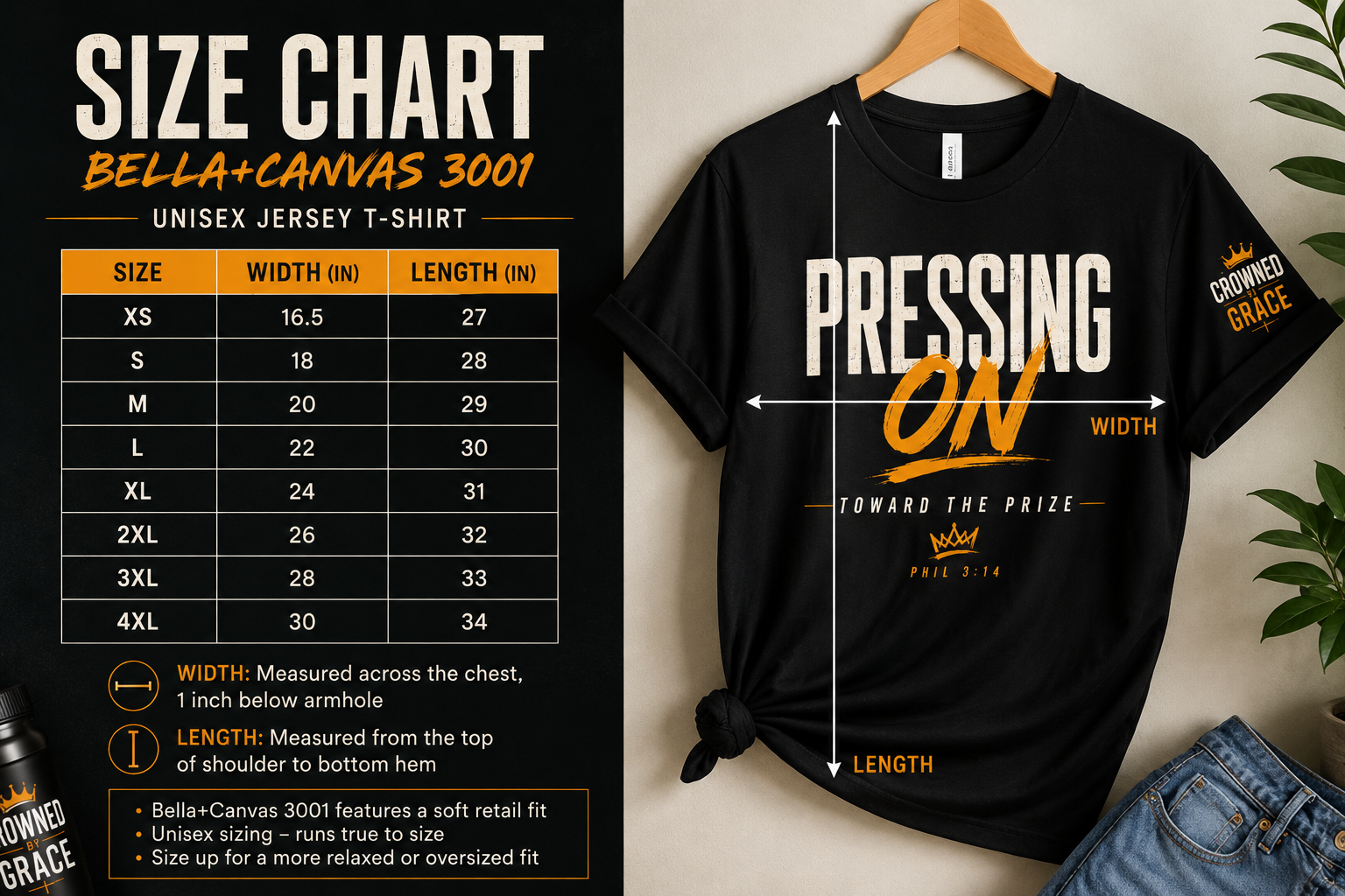 Christian Streetwear Shirt Pressing On Toward The Prize Tee Philippians 3:14 Faith Graphic T Shirt Crowned By Grace