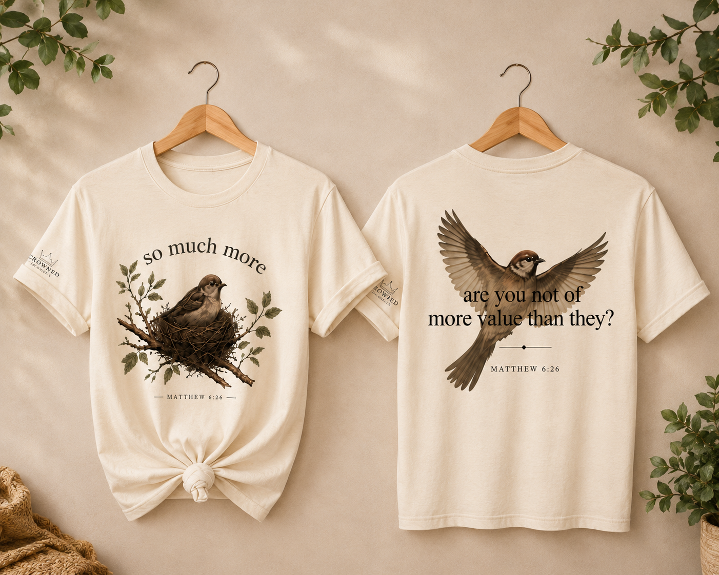 So Much More Matthew 6:26 Christian T-Shirt | Faith Based Graphic Tee | Bella Canvas 3001 Inspirational Shirt | Crowned by Grace