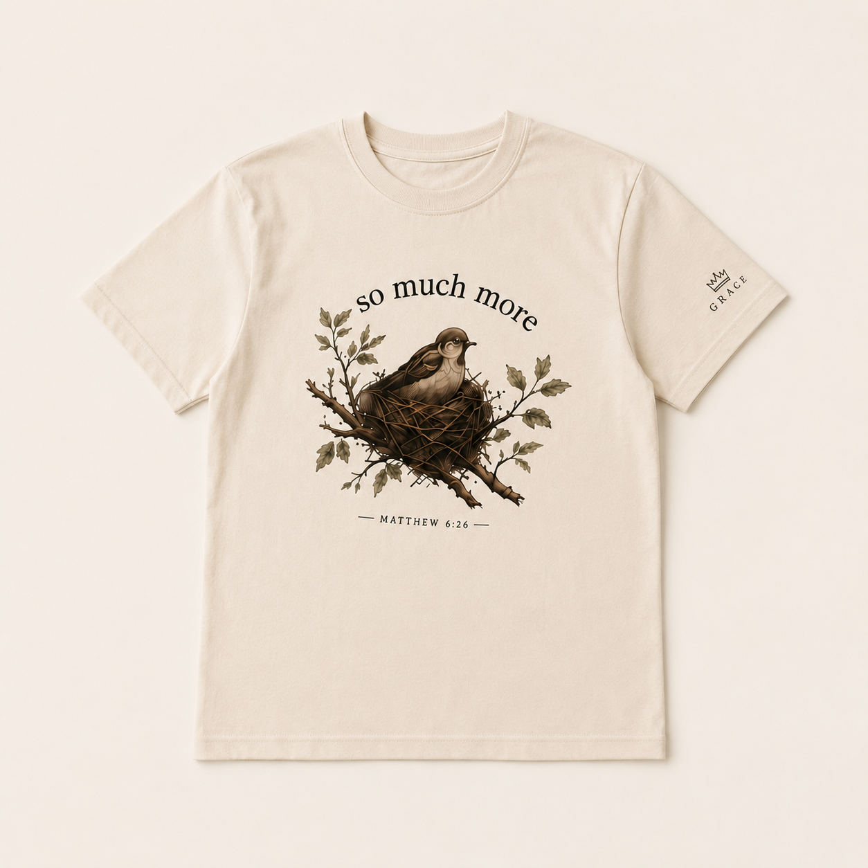 So Much More Matthew 6:26 Christian T-Shirt | Faith Based Graphic Tee | Bella Canvas 3001 Inspirational Shirt | Crowned by Grace