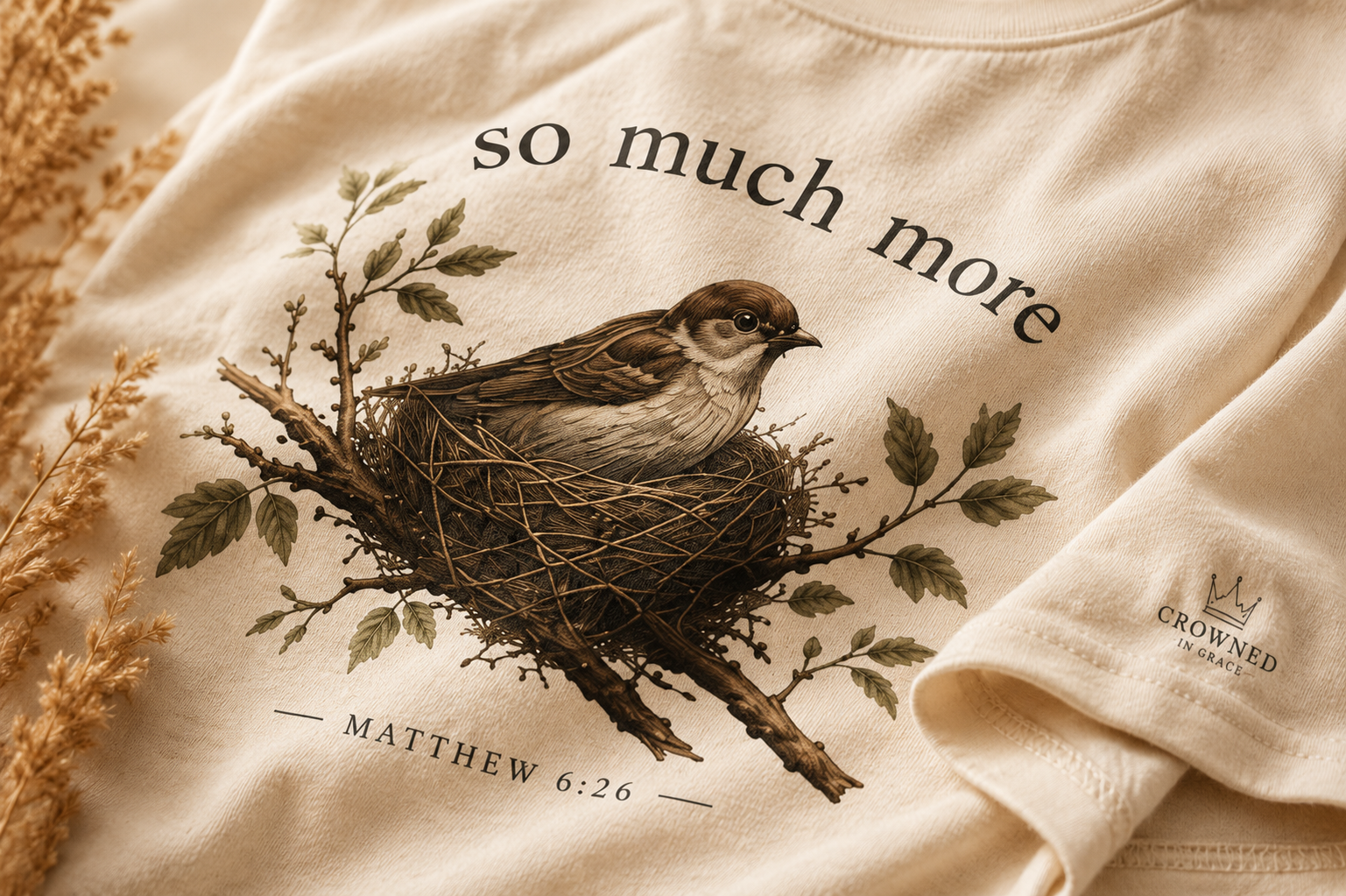 So Much More Matthew 6:26 Christian T-Shirt | Faith Based Graphic Tee | Bella Canvas 3001 Inspirational Shirt | Crowned by Grace