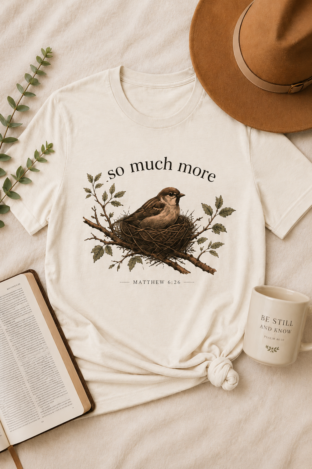 So Much More Matthew 6:26 Christian T-Shirt | Faith Based Graphic Tee | Bella Canvas 3001 Inspirational Shirt | Crowned by Grace
