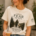 Psalm 23 Christian Shirt – “I Will Fear No Evil” Faith Tee | Christian Graphic Tee | Bella Canvas 3001 | Christian Streetwear | Crowned By Grace