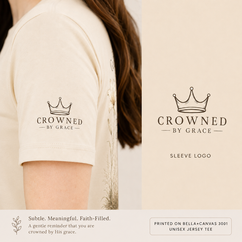 Neither Toil Nor Spin – Matthew 6:26 Christian Floral Tee | Faith-Based Bella+Canvas Shirt | Crowned By Grace