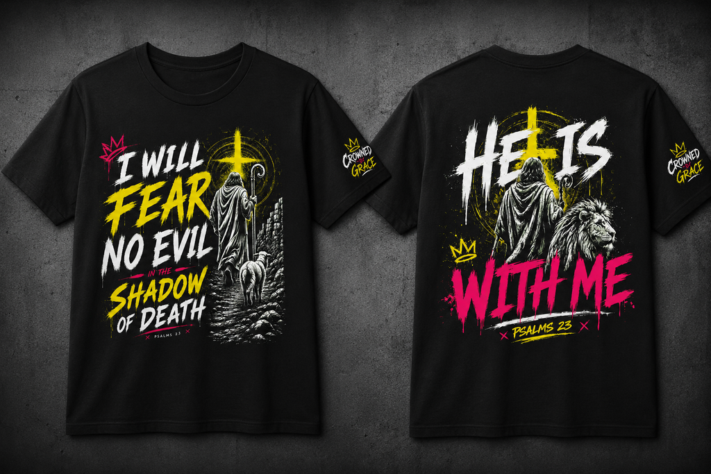 I Will Fear No Evil Christian T-Shirt | Psalm 23 Faith Shirt | He Is With Me Tee | Christian Streetwear | Bella Canvas 3001
