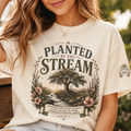 Planted By The Stream Christian T-Shirt | Psalm 1:3 Faith Tee | Vintage Botanical Christian Shirt | Bella Canvas 3001 Unisex Tee