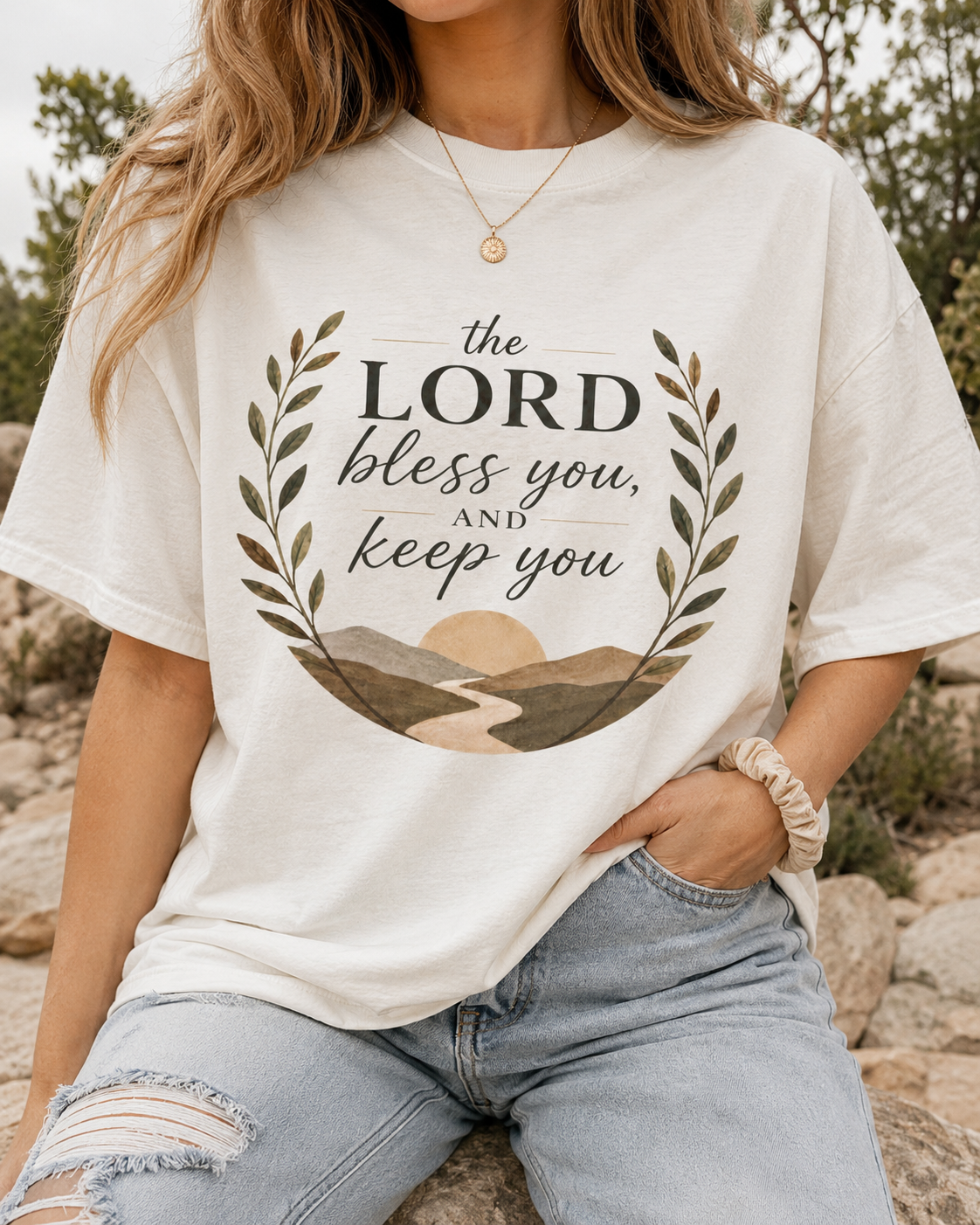 The Lord Bless You and Keep You Shirt | Numbers 6:24-26 Christian T-Shirt | Faith-Based Graphic Tee | Christian Gift | Bella Canvas 3001