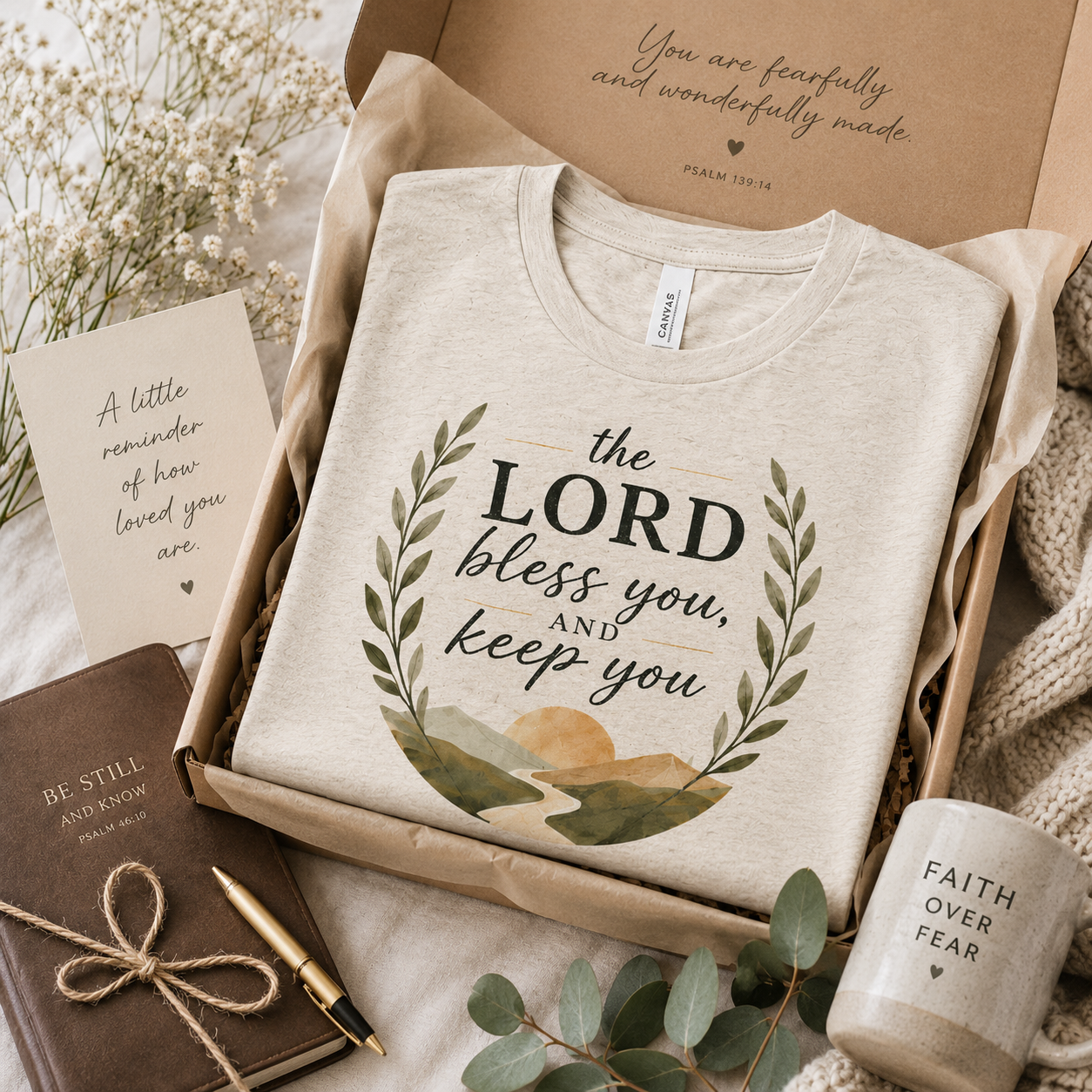 The Lord Bless You and Keep You Shirt | Numbers 6:24-26 Christian T-Shirt | Faith-Based Graphic Tee | Christian Gift | Bella Canvas 3001