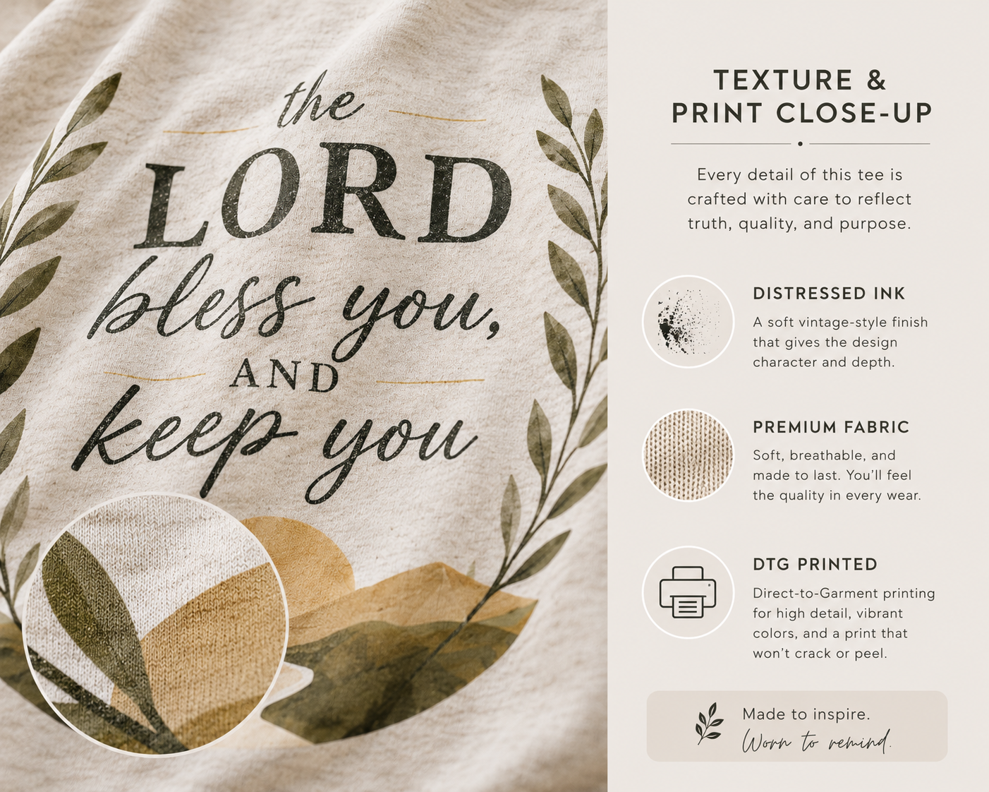 The Lord Bless You and Keep You Shirt | Numbers 6:24-26 Christian T-Shirt | Faith-Based Graphic Tee | Christian Gift | Bella Canvas 3001