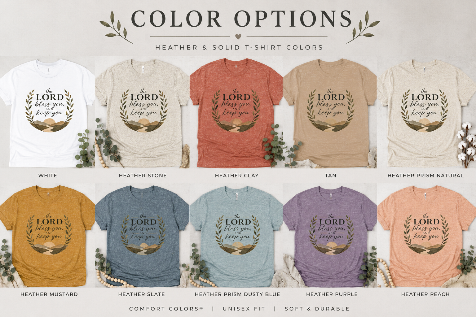 The Lord Bless You and Keep You Shirt | Numbers 6:24-26 Christian T-Shirt | Faith-Based Graphic Tee | Christian Gift | Bella Canvas 3001