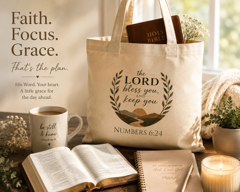 The Lord Bless You and Keep You Christian Tote Bag | Numbers 6:24 Bible Study Bag | Scripture Tote | Church Bag | Christian Gift for Women | Faith Canvas Tote