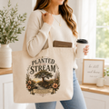 Planted by the Stream Christian Tote Bag | Psalm 1:3 Bible Study Bag | Scripture Tote | Church Bag | Christian Gift for Women | Faith-Based Canvas Tote