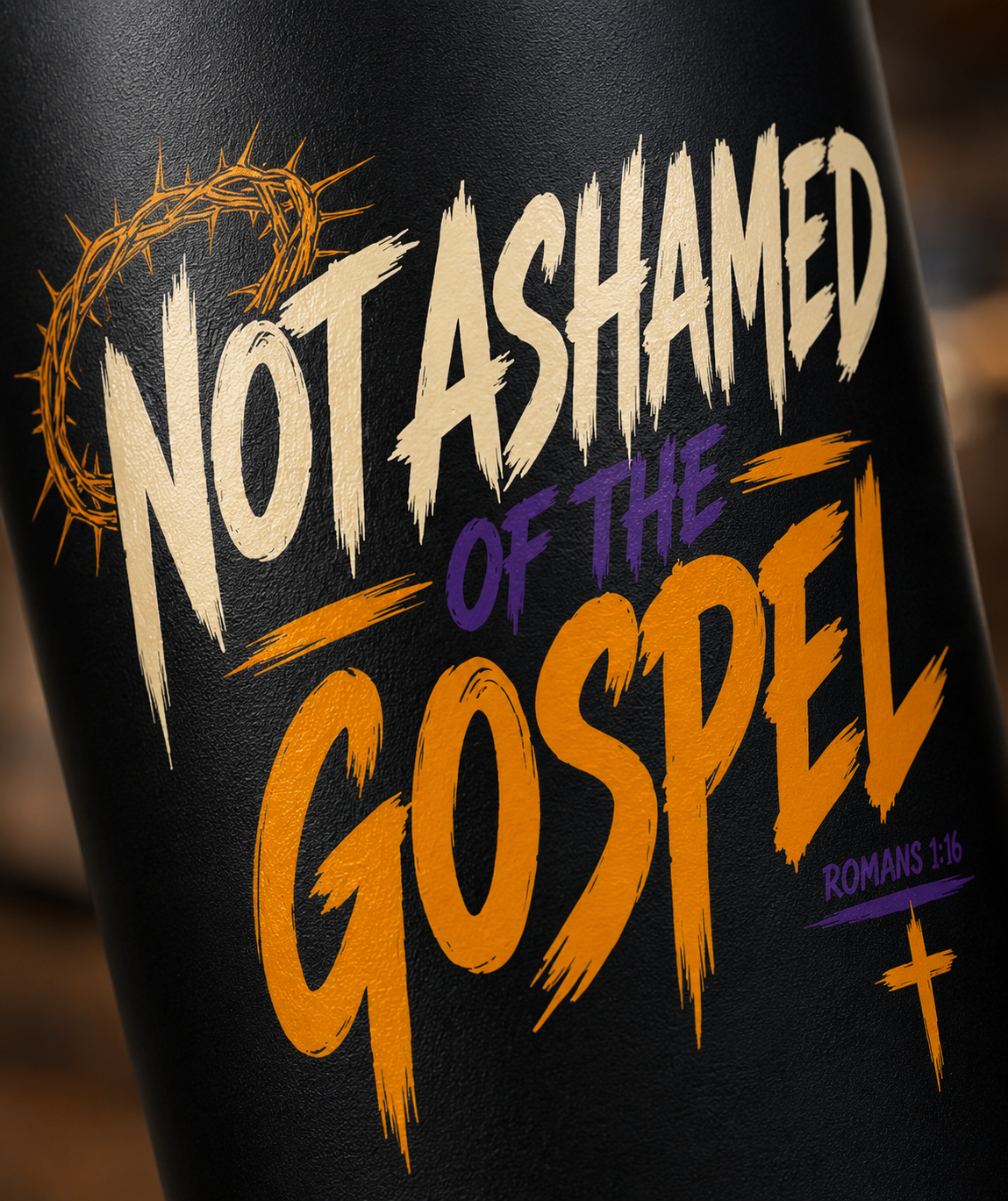 Not Ashamed of the Gospel Christian Tumbler | Romans 1:16 Bible Verse Tumbler | Faith-Based Travel Cup | Christian Gift | Insulated Coffee Tumbler