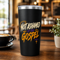 Not Ashamed of the Gospel Christian Tumbler | Romans 1:16 Bible Verse Tumbler | Faith-Based Travel Cup | Christian Gift | Insulated Coffee Tumbler