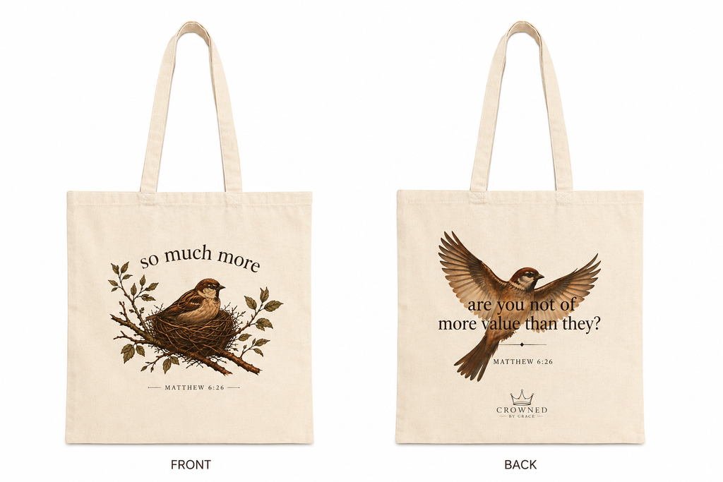 So Much More Christian Tote Bag | Matthew 6:26 Scripture Tote | Bible Study Bag | Church Bag | Christian Gift for Women | Faith-Based Canvas Tote