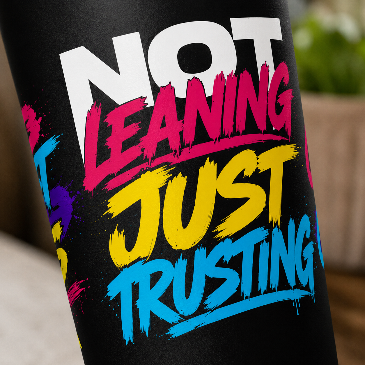 Not Leaning Just Trusting Christian Tumbler | Proverbs 3:5-6 Bible Verse Tumbler | Faith-Based Travel Cup | Christian Gift | Insulated Coffee Tumbler