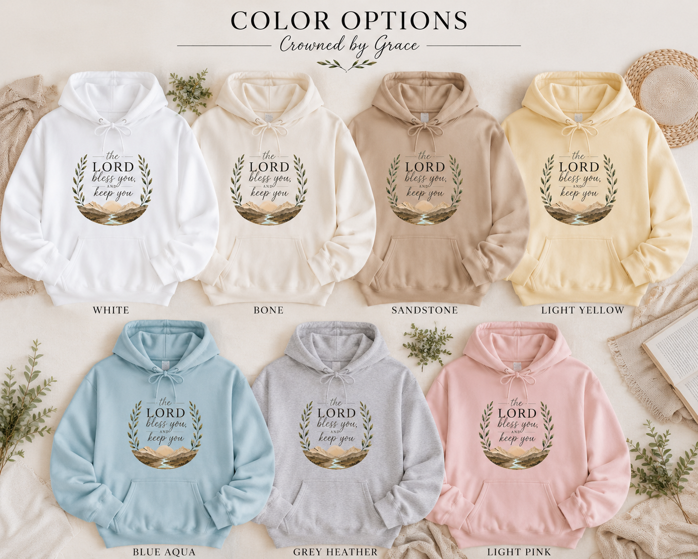 The Lord Bless You and Keep You Christian Hoodie | Numbers 6:24-26 Scripture Hoodie | Faith-Based Pullover