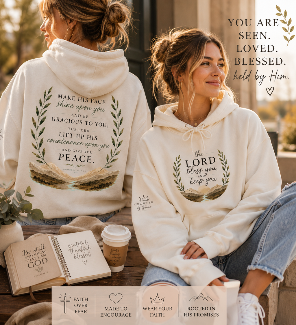The Lord Bless You and Keep You Christian Hoodie | Numbers 6:24-26 Scripture Hoodie | Faith-Based Pullover