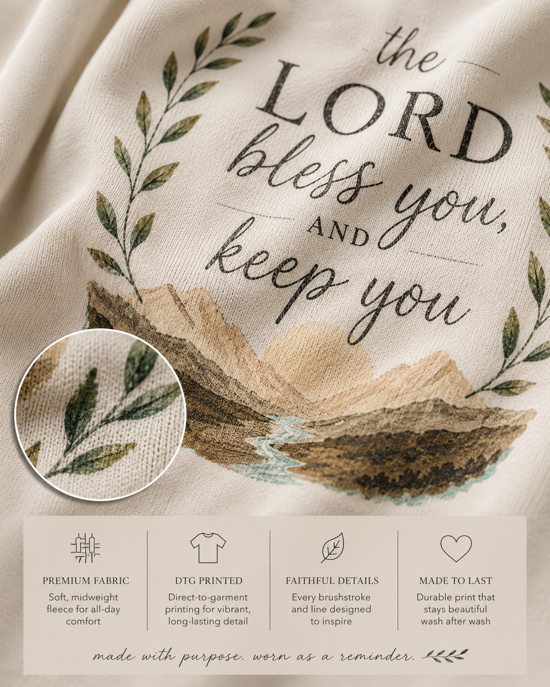 The Lord Bless You and Keep You Christian Hoodie | Numbers 6:24-26 Scripture Hoodie | Faith-Based Pullover