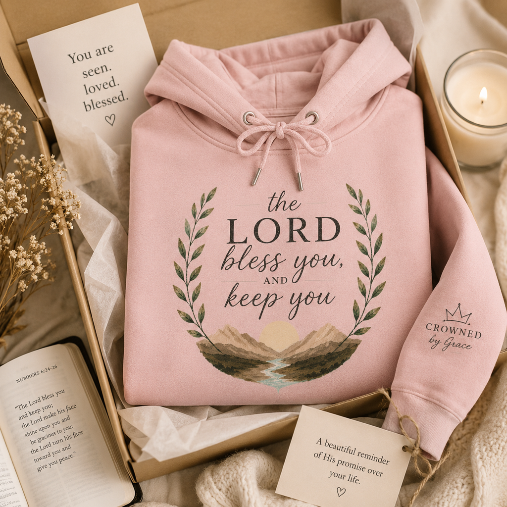 The Lord Bless You and Keep You Christian Hoodie | Numbers 6:24-26 Scripture Hoodie | Faith-Based Pullover