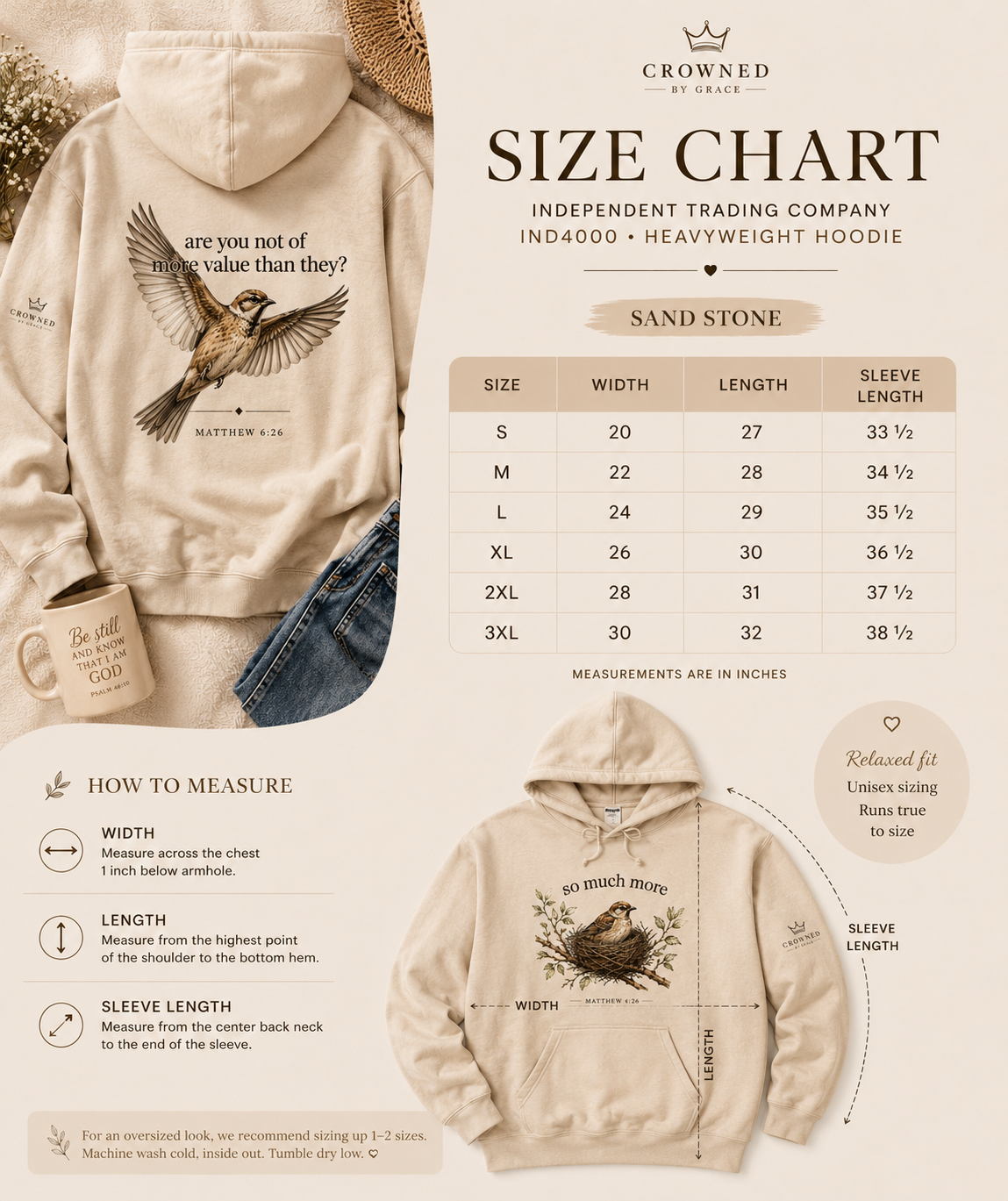 ￼So Much More Christian Hoodie | Matthew 6:26 Faith-Based Hoodie | Sparrow Bible Verse Hoodie | Christian Gift | Crowned by Grace