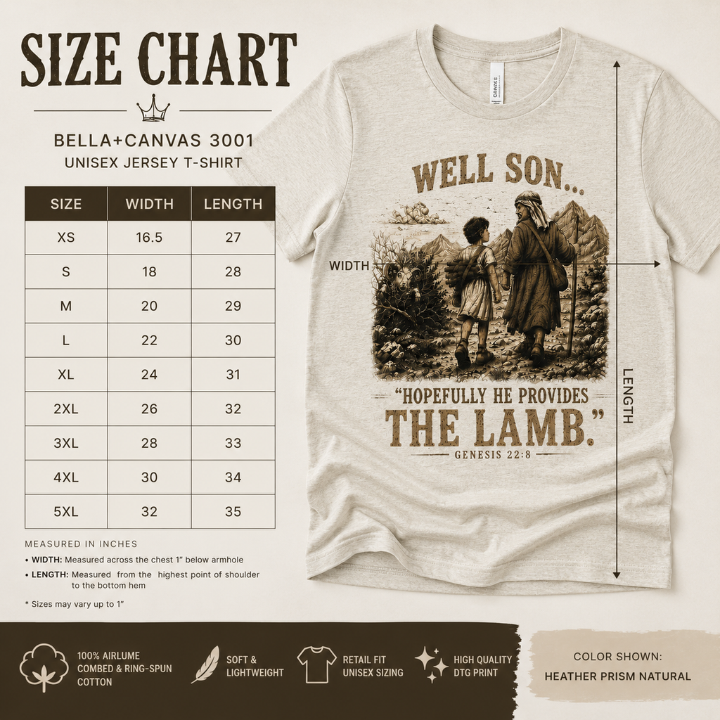 Well Son... Hopefully He Provides the Lamb | Genesis 22:8 Christian T-Shirt | Faith-Based Graphic Tee