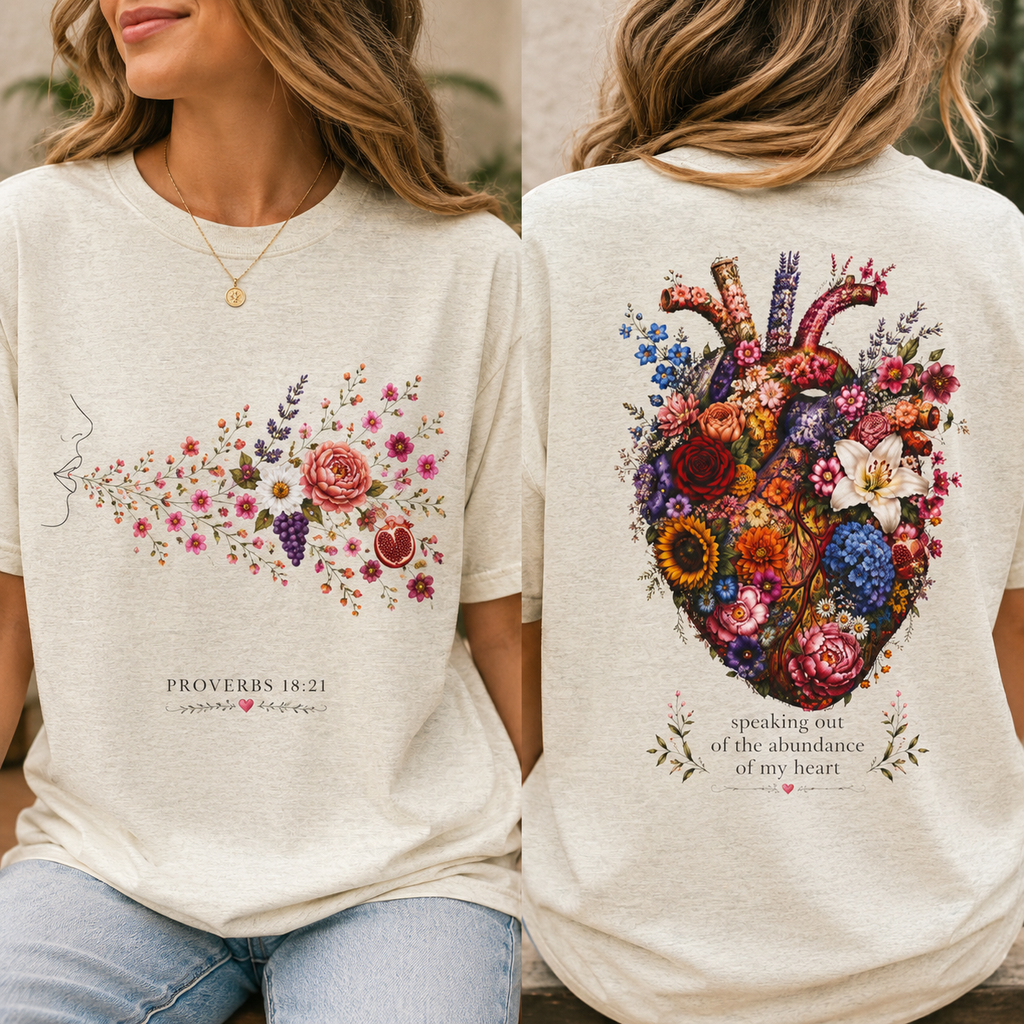 Speaking Out of the Abundance of My Heart | Proverbs 18:21 Christian T-Shirt