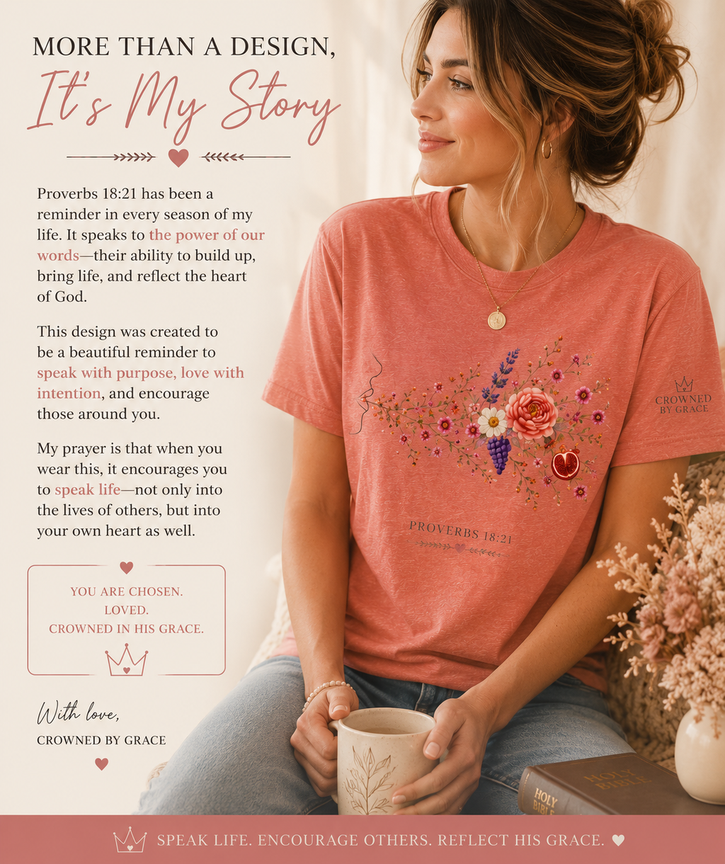 Speaking Out of the Abundance of My Heart | Proverbs 18:21 Christian T-Shirt