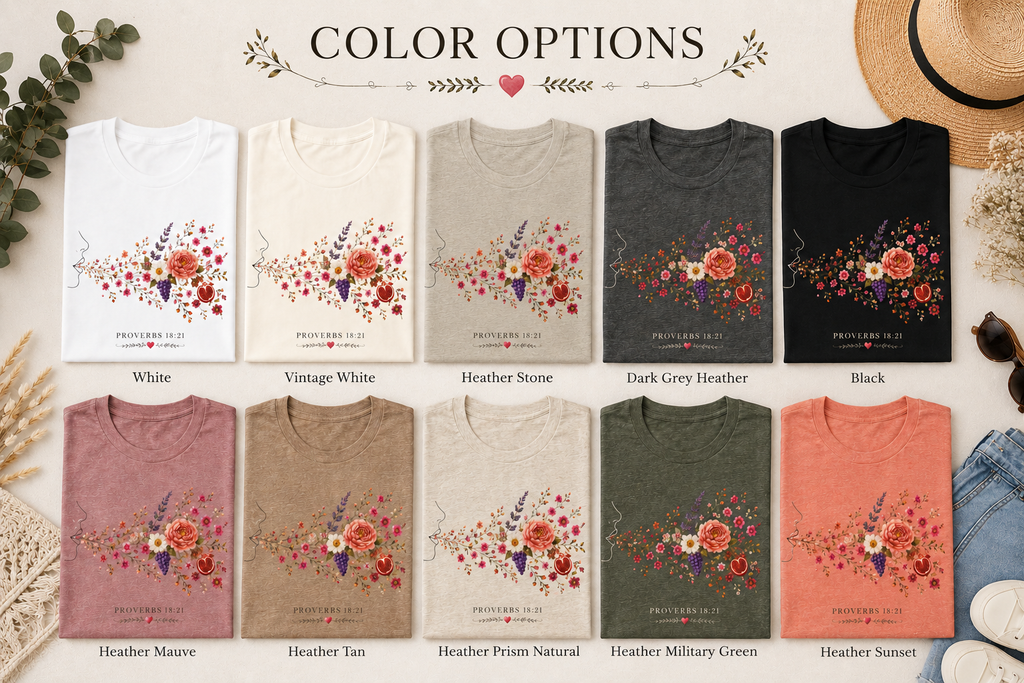 Speaking Out of the Abundance of My Heart | Proverbs 18:21 Christian T-Shirt