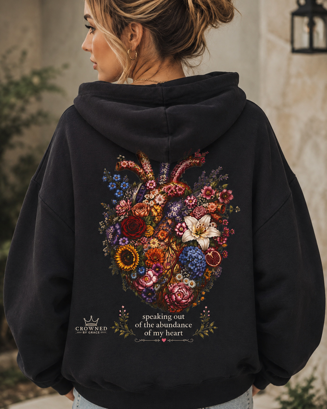Speaking Out of the Abundance of My Heart Hoodie | Proverbs 18:21 & Luke 6:45 Christian Hoodie