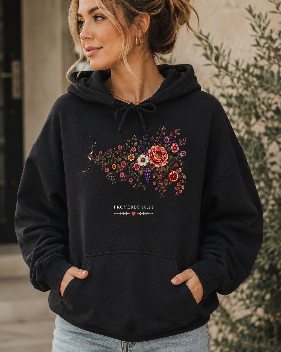 Speaking Out of the Abundance of My Heart Hoodie | Proverbs 18:21 & Luke 6:45 Christian Hoodie