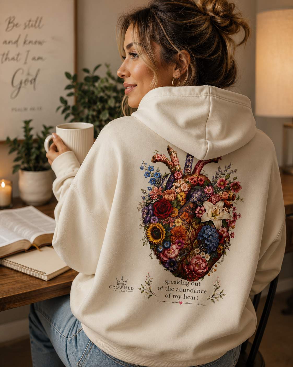 Speaking Out of the Abundance of My Heart Hoodie | Proverbs 18:21 & Luke 6:45 Christian Hoodie
