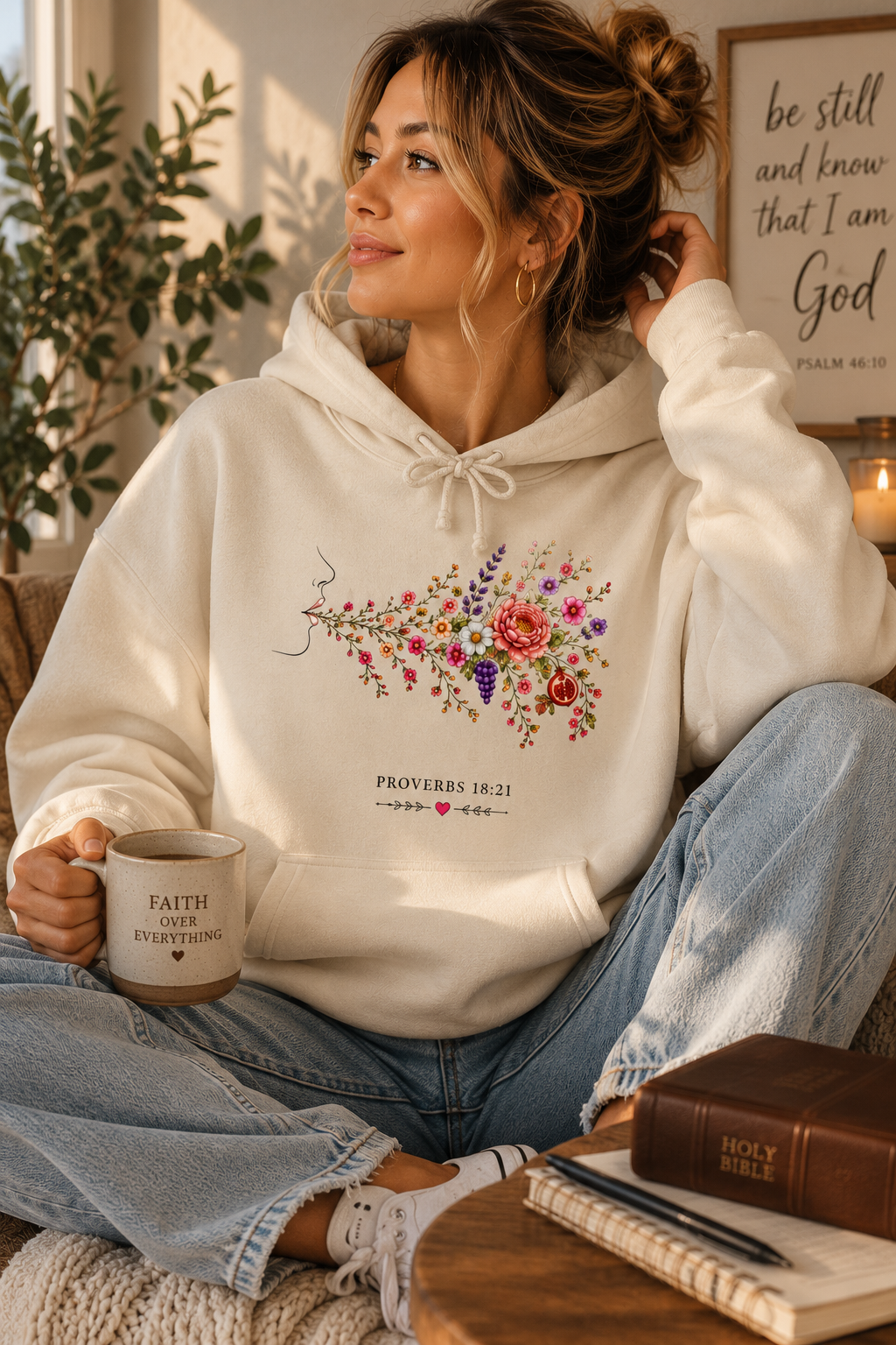 Speaking Out of the Abundance of My Heart Hoodie | Proverbs 18:21 & Luke 6:45 Christian Hoodie