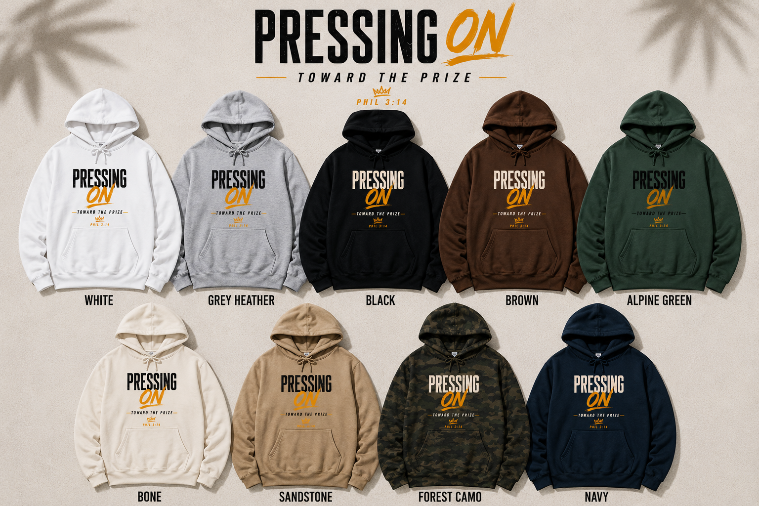 Pressing On Toward the Prize Hoodie | Philippians 3:14 | Christian Hoodie