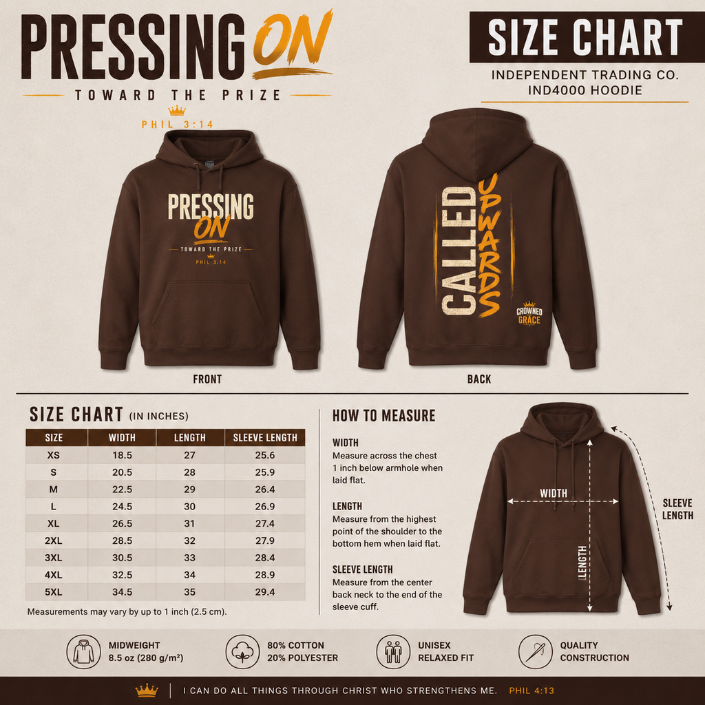 Pressing On Toward the Prize Hoodie | Philippians 3:14 | Christian Hoodie