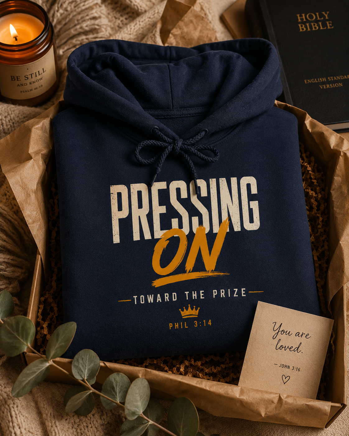 Pressing On Toward the Prize Hoodie | Philippians 3:14 | Christian Hoodie