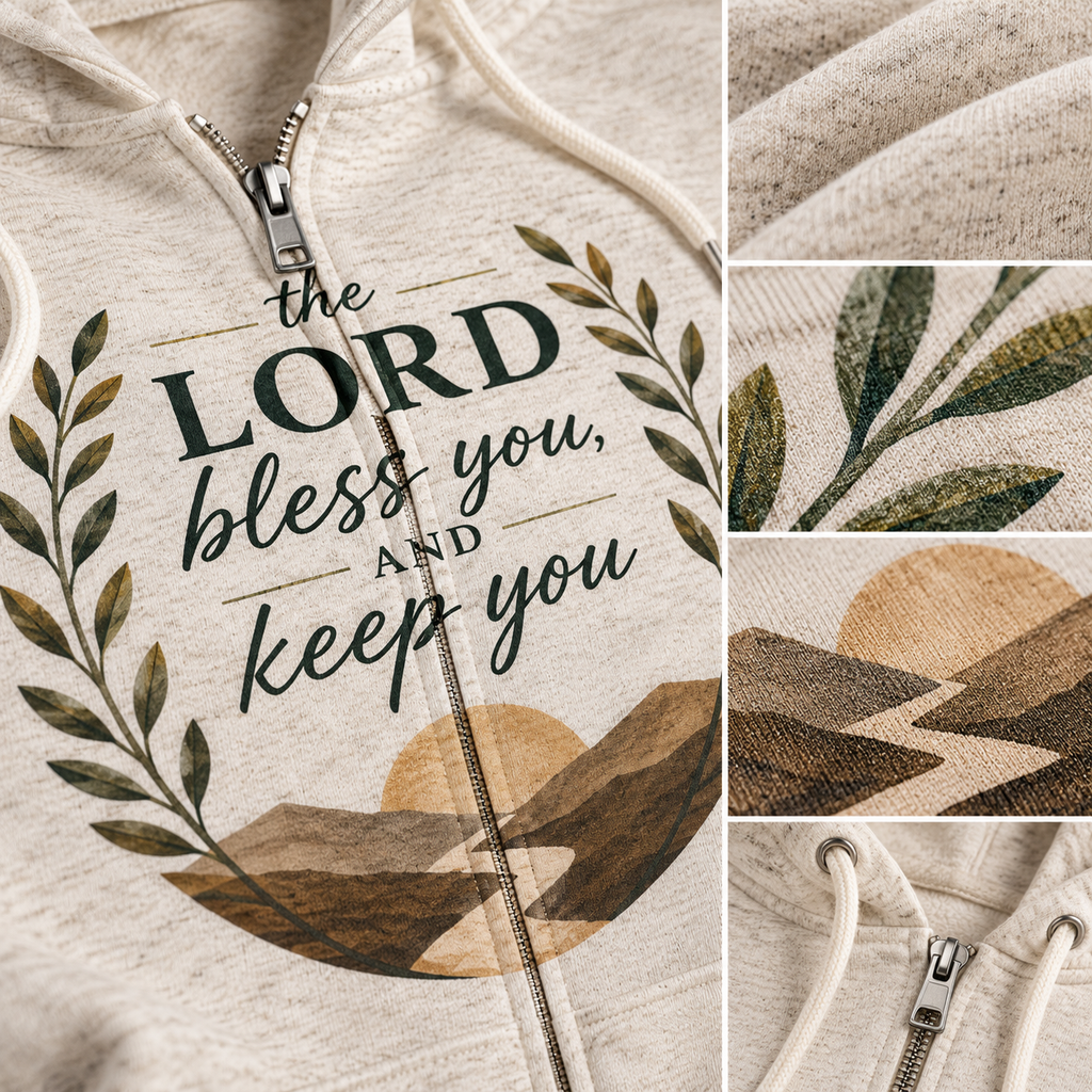The Lord Bless You & Keep You Zip Hoodie | Numbers 6:24–26