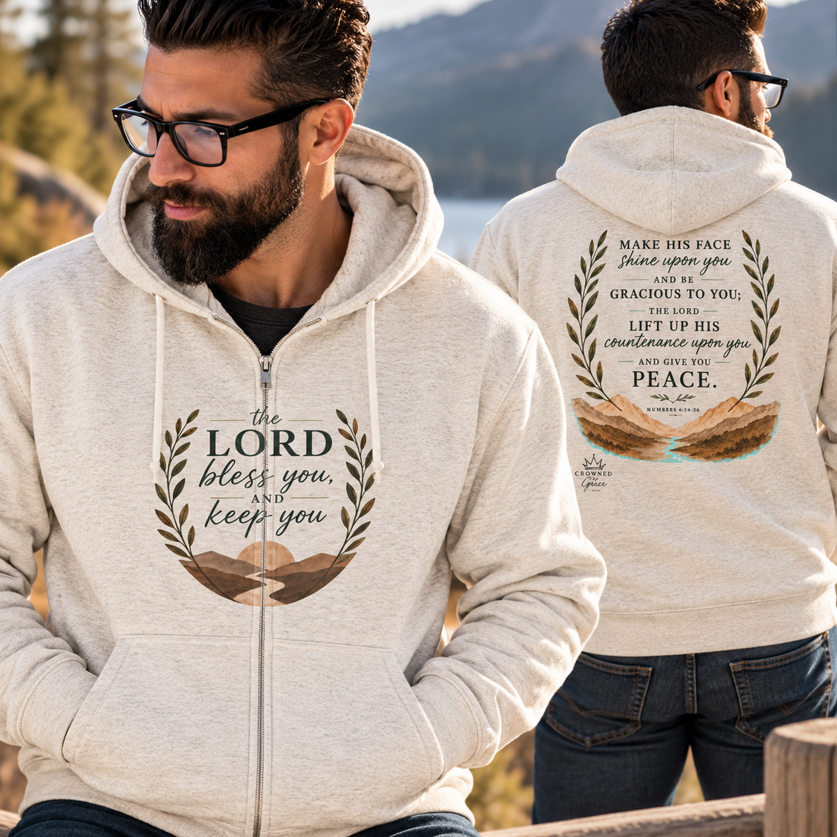 The Lord Bless You & Keep You Zip Hoodie | Numbers 6:24–26