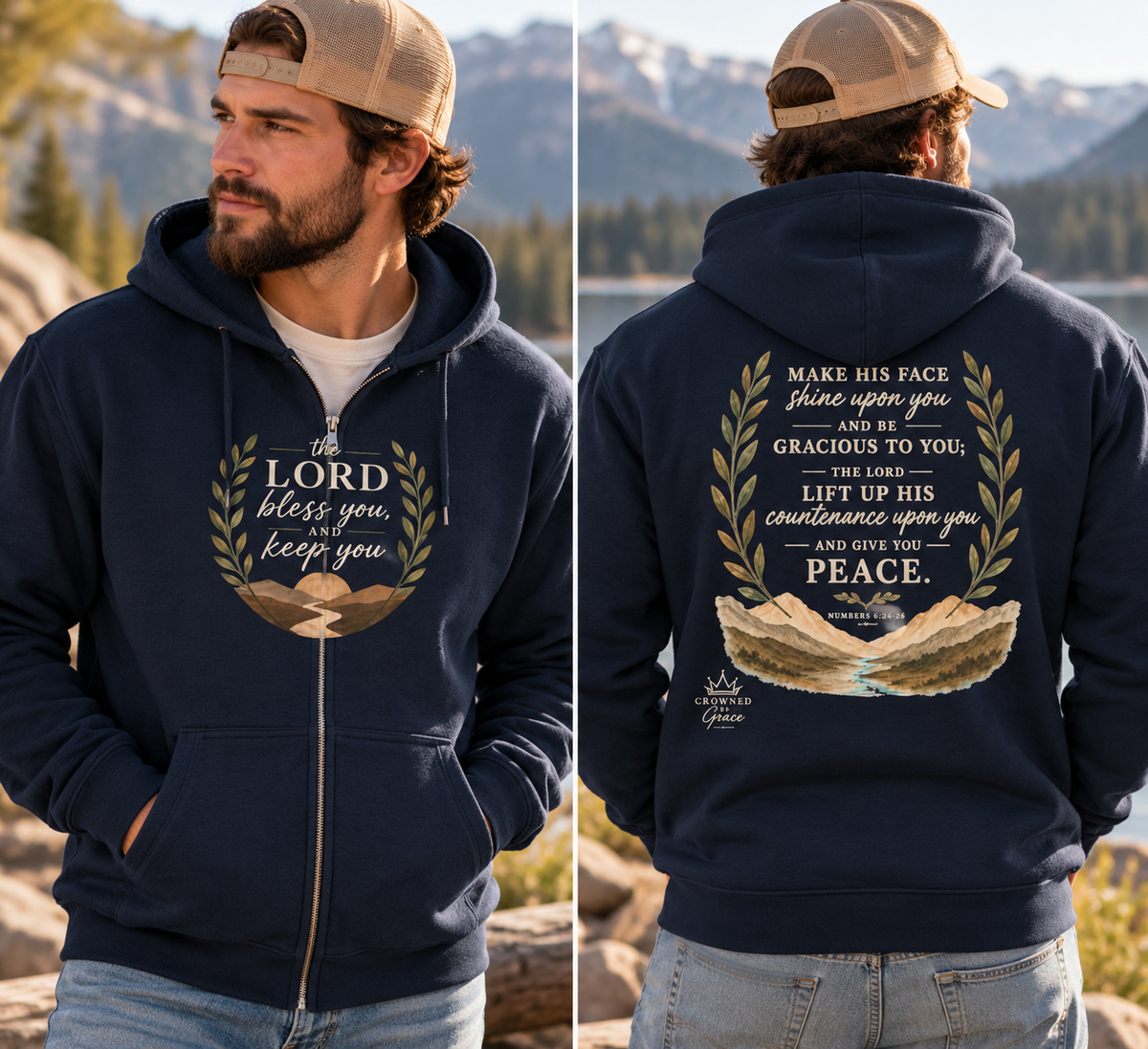 The Lord Bless You & Keep You Zip Hoodie | Numbers 6:24–26